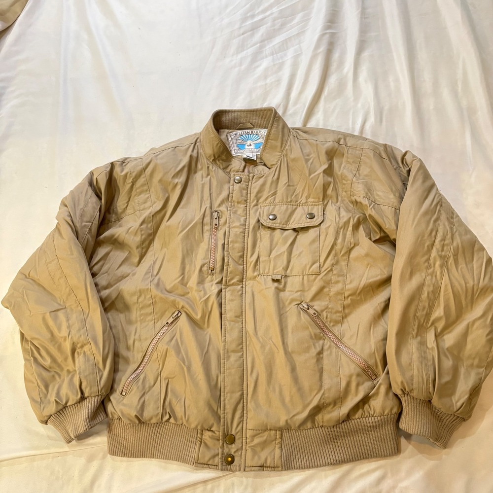 Vintage William Barry Struggle Gear Bomber Jacket Full Zip Padded Large